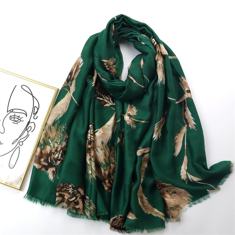 Autumn Women Viscose Scarf Lurex Glitter Petal Floral Fringe Hijab Shawls and Wraps Foulard Echarpe Muslim Sjaal 180*90Cm