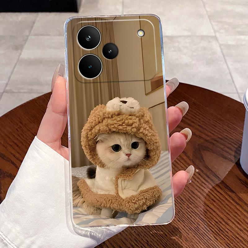 Hülle Für Realme P4 / Realme P4 Pro Fundas Weiche TPU Rückabdeckung Realme P3 Schalen Klare Silikon Niedliche Katze Kaninchen Schutzhülle