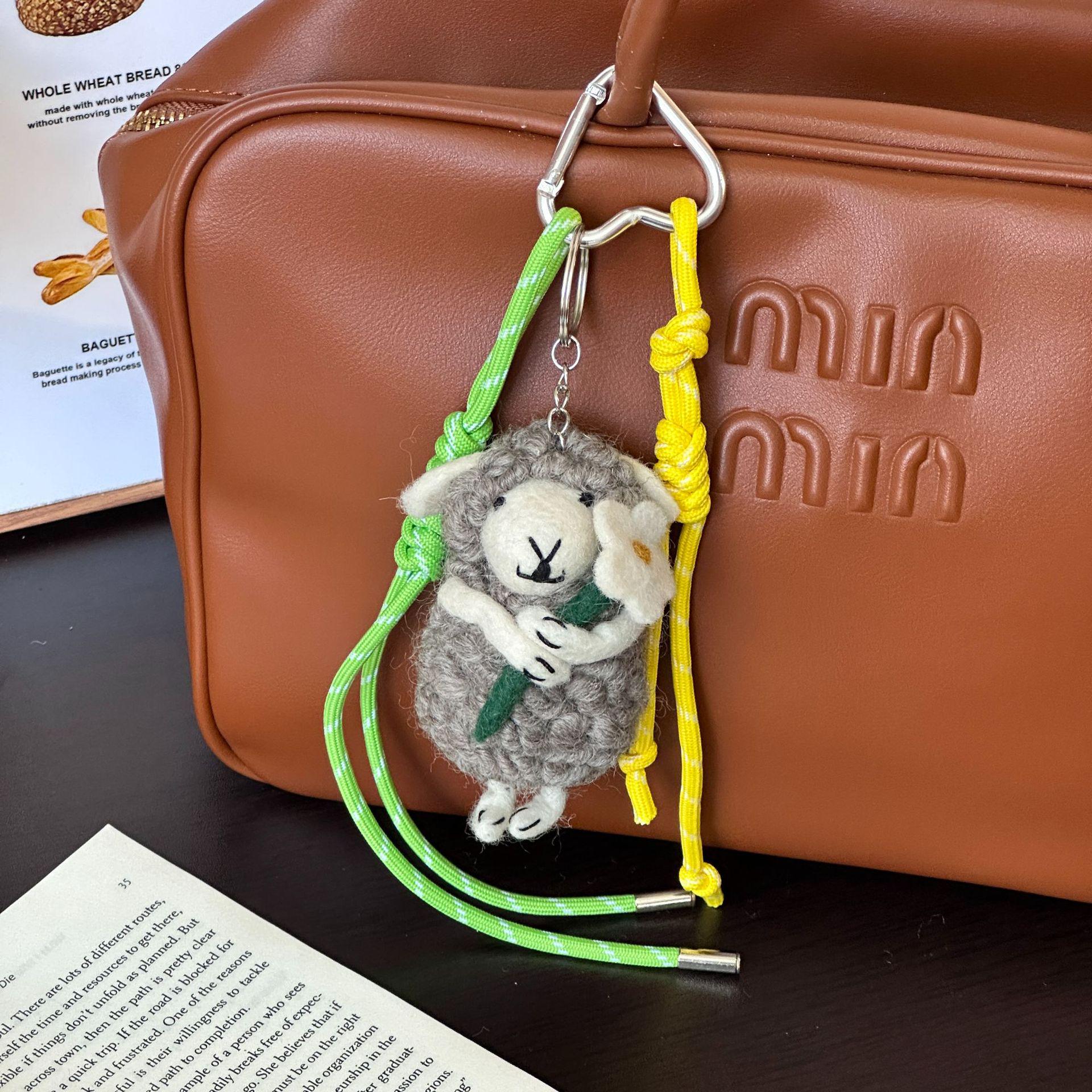 Handmade Wool Felt Pendant Bag Charm for Women