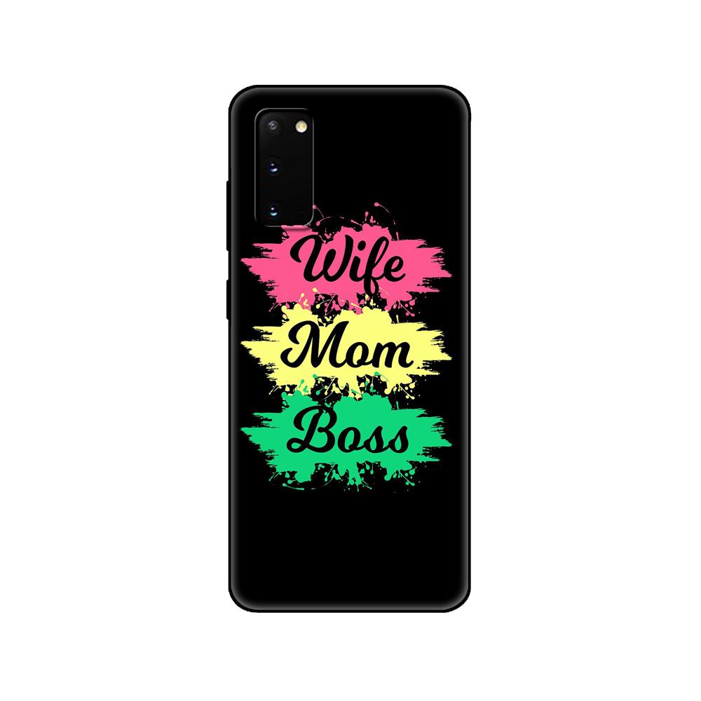 

Черный чехол из ТПУ для Samsung Galaxy S20 /S20 PLUS/S20 ultra/S20+ /S20FE задняя крышка BOSS HONEY KING QUEEN MOM Samsung S20