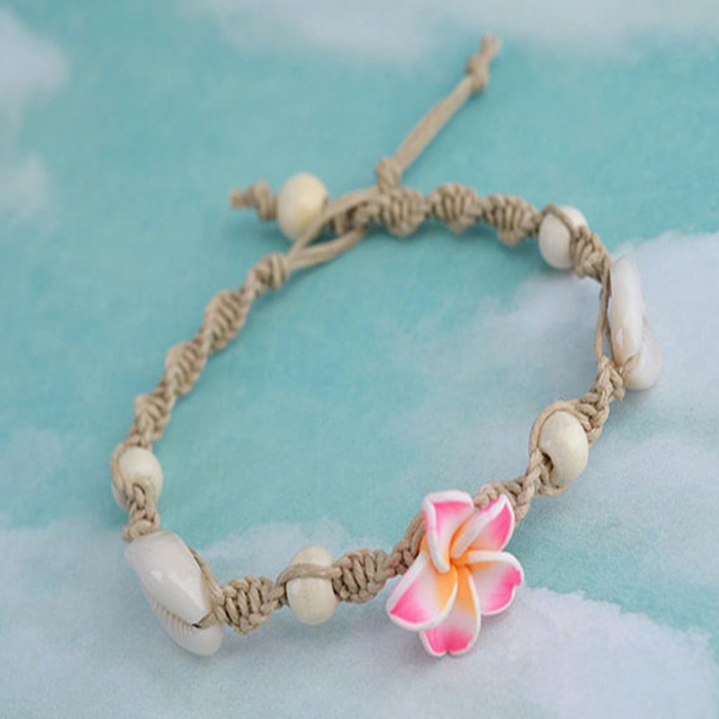 Handmade Beach Beaded Anklet Boho Shell Anklets Bracelets Fashion Adjustable Flower Footchain Anklet Summer Foot Jewelry