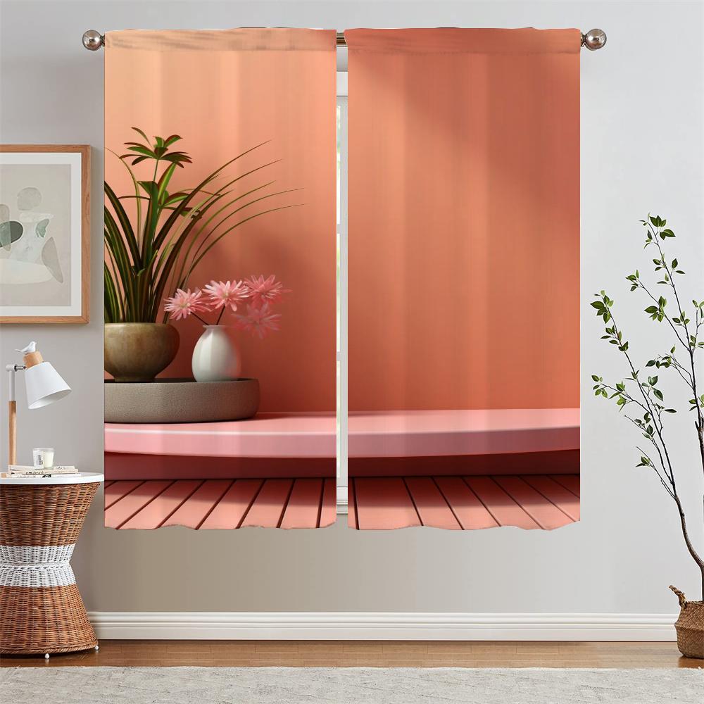 Morandi Pink Kitchen Curtains Salon 2 Cheap Pieces Short Window Curtains Home Chiffon Curtain Tiebacks Blinds Curls Tentacles