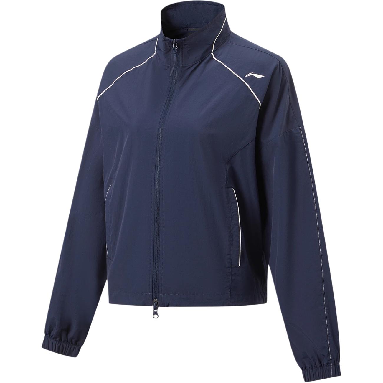 Li-Ning Fitness Series Stand Collar Zipper Loose Windbreaker Women outerwear AFDW758-2 L
