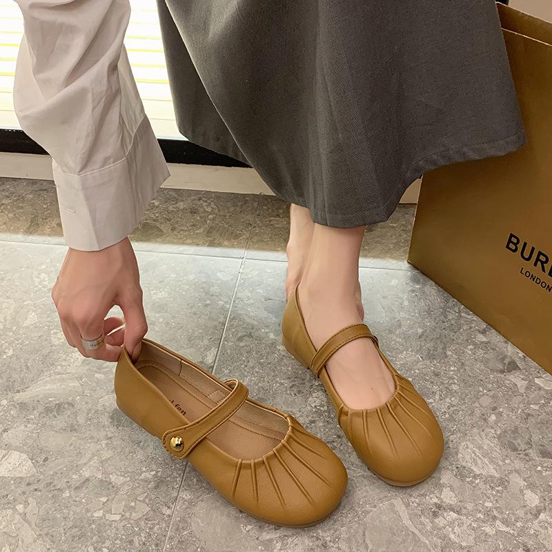 

Весенне-летние мокасины Мэри Джейн для женщин - Мягкая подошва, Низкий вырез, Один ремешок, Идеально подходят к юбкам 35 жёлтый