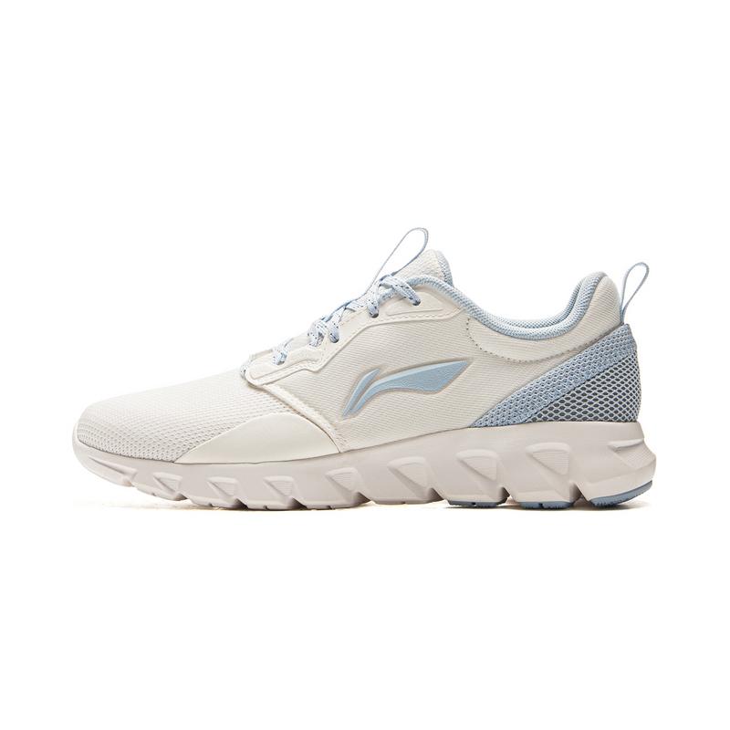 LiNing Minimalist Versatile Shock Absorbing Breathable Low Top Casual Running Shoes Women sneaker Cloud-White ARSV078-3