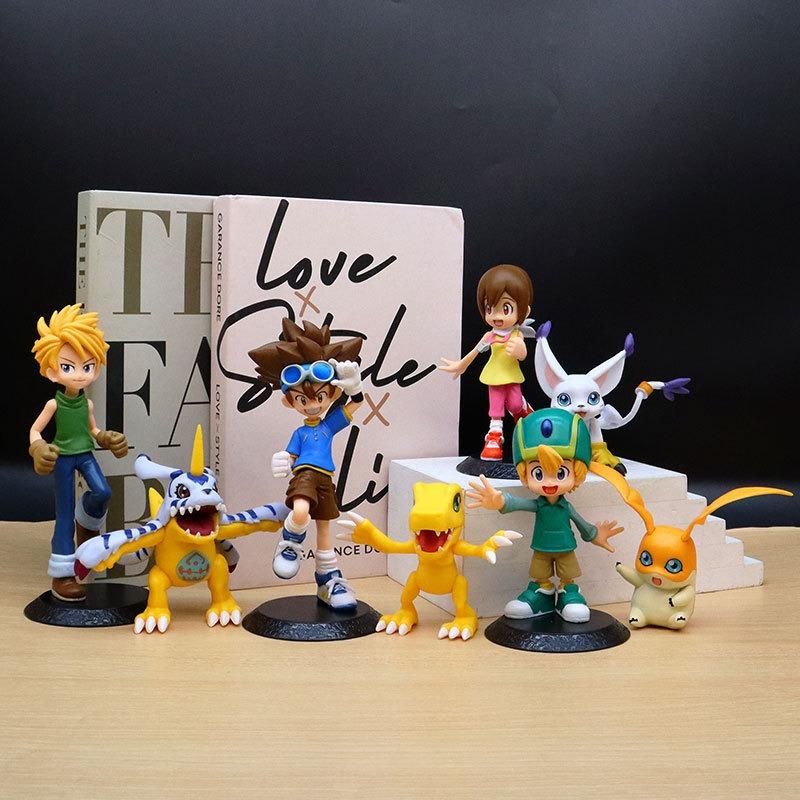 Anime digimon adventure figure yagami taichi ishida yamato yagami hikari takaru action model decorations pvc toys gifts