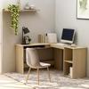 VidaXL L-shaped Corner Desk Sonoma Oak 120x140x75 Cm Particleboard