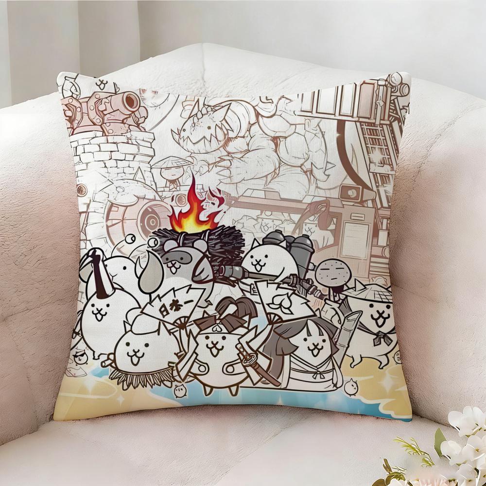 The B-Battle Cats Cute Pillow Case Pillowcase, Double-Sided Printed, Sofa Cushion, Bedroom Headboard Pillow