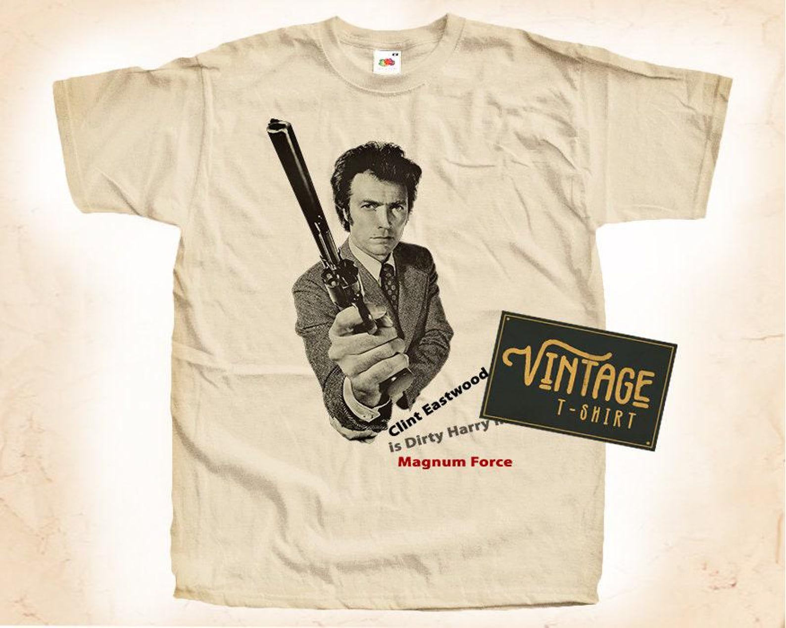 Dirty Harry V1 T-Shirt Tee Natural Vintage Cotton Movie Poster All Sizes S M L XL 2X 3X 4X 5X 4XL