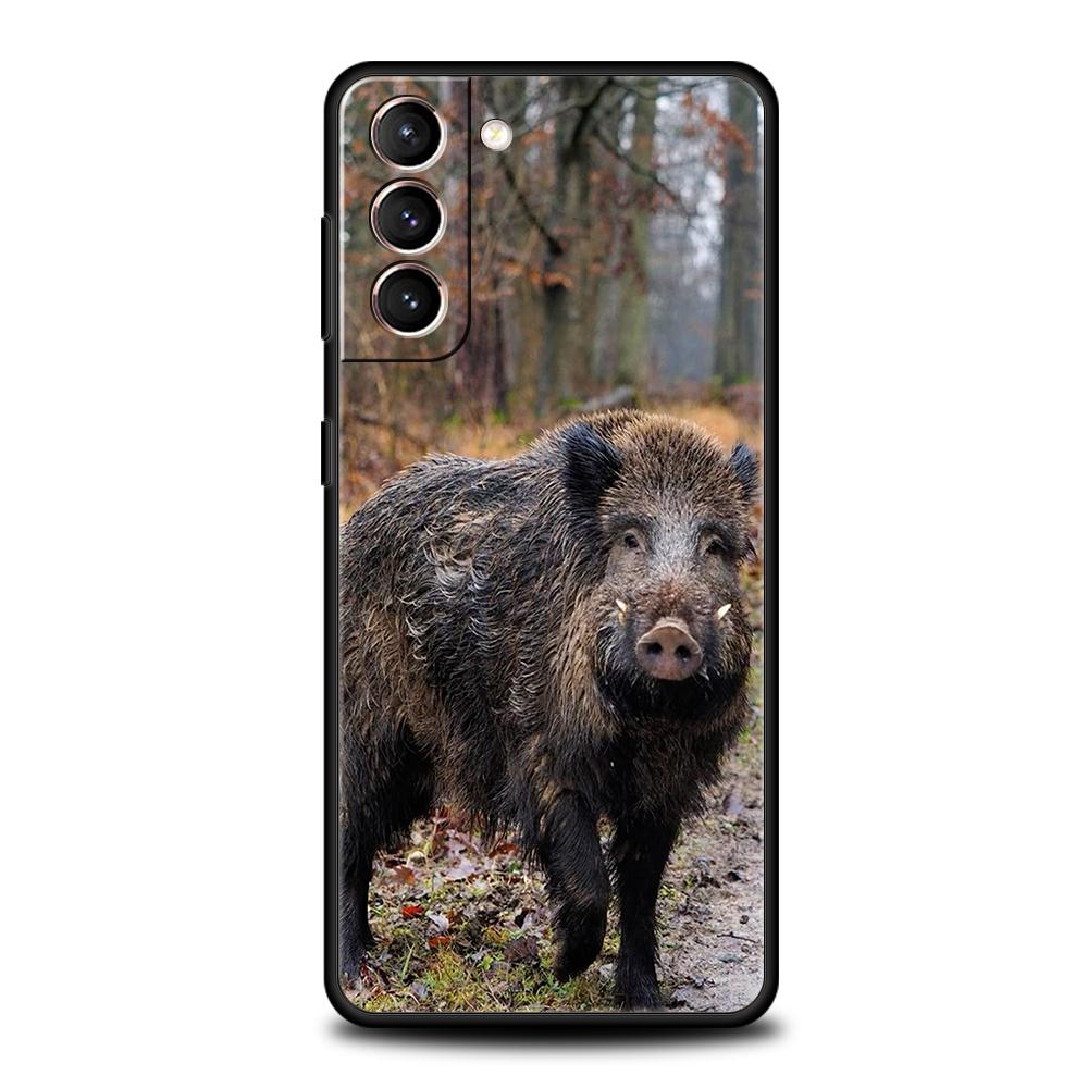 Animal Wild Boar Phone Case For Samsung Galaxy S25 S24 S23 S22 Ultra S20 S21 FE 5G S10 S9 Plus S10E Soft TPU Cover