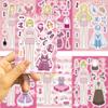 8/16 Pcs Girl's Wardrobe Puzzle Stickers, Make A Face Doodle Decals for Journals, Notebook, Phone Case, Desk, Guitar, Stationery