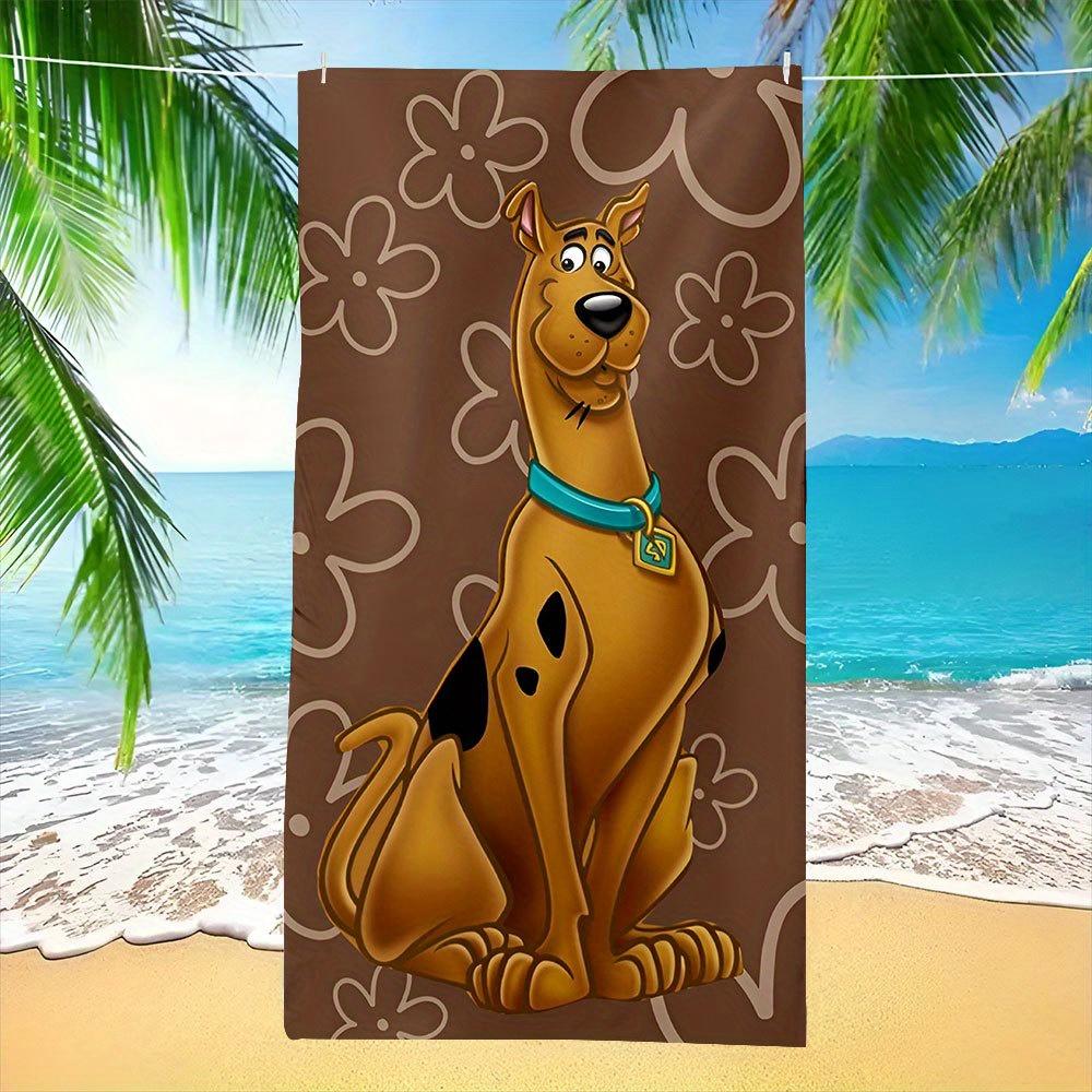 

1pc Quick-Dry Brown Spotted Dog Beach Towel - Polyester 2D Flat Unisex Soft Lightweight Gift for Swimming Camping Surfing Beach W30*H60(CM)