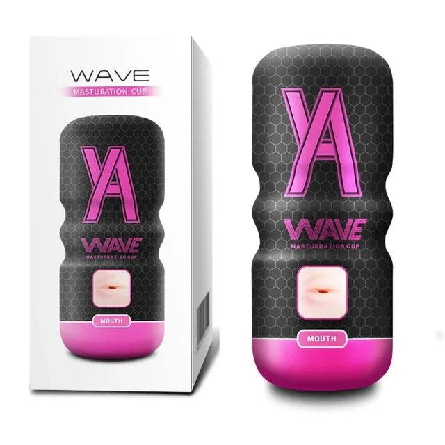 WAVE Kraftig Sugende Masturbasjonskopp Realistisk Anal Vagina Lomme-Pussy Blowjob Massasjeapparat Mannlig Masturbator Sexleketøy for Menn 18+
