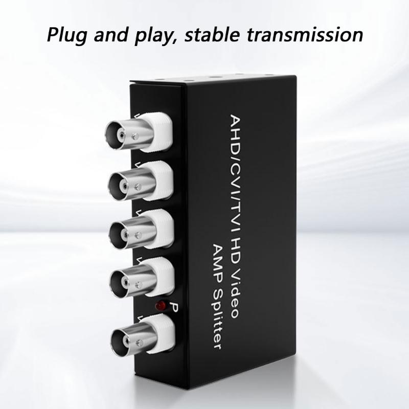 Metal Housing AHD CVI TVI BNC Video Distributor Unit Supports Various Camera Associations With 1 Input And 4 Outputs