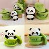 Adorable Creative Plush Panda Toy Featuring Unique Tea Cup Design 25cm Height
