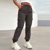 Women's Elastic Cuffed Cargo Pants, Casual Jogger Trousers for Everyday Wear