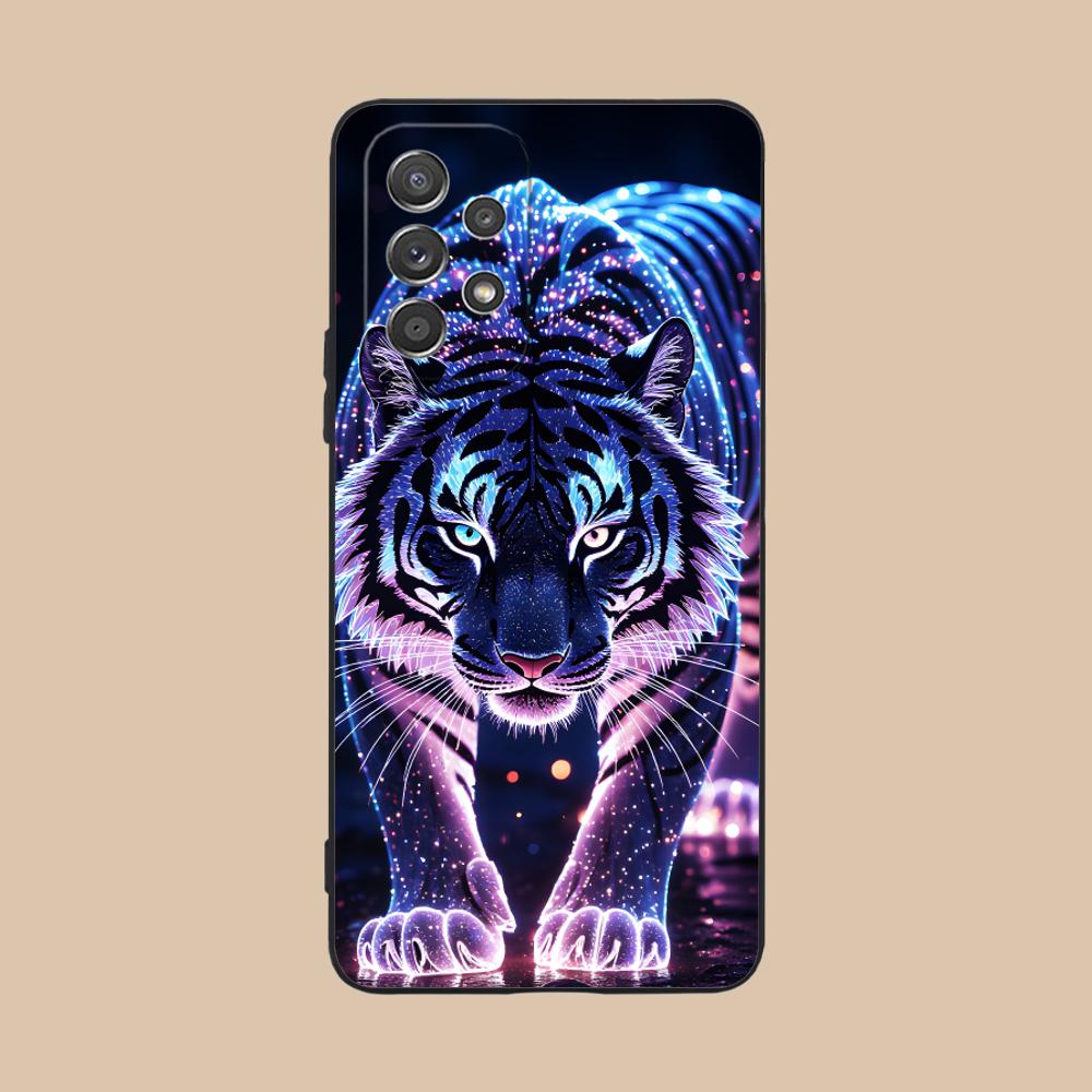 Tiger Neon Mobile Cell Phone Case for Samsung Galaxy A56 55 54 53 52 51 36 35 34 23 16 15 5G Colorful Cover Pretty Cover Luxury