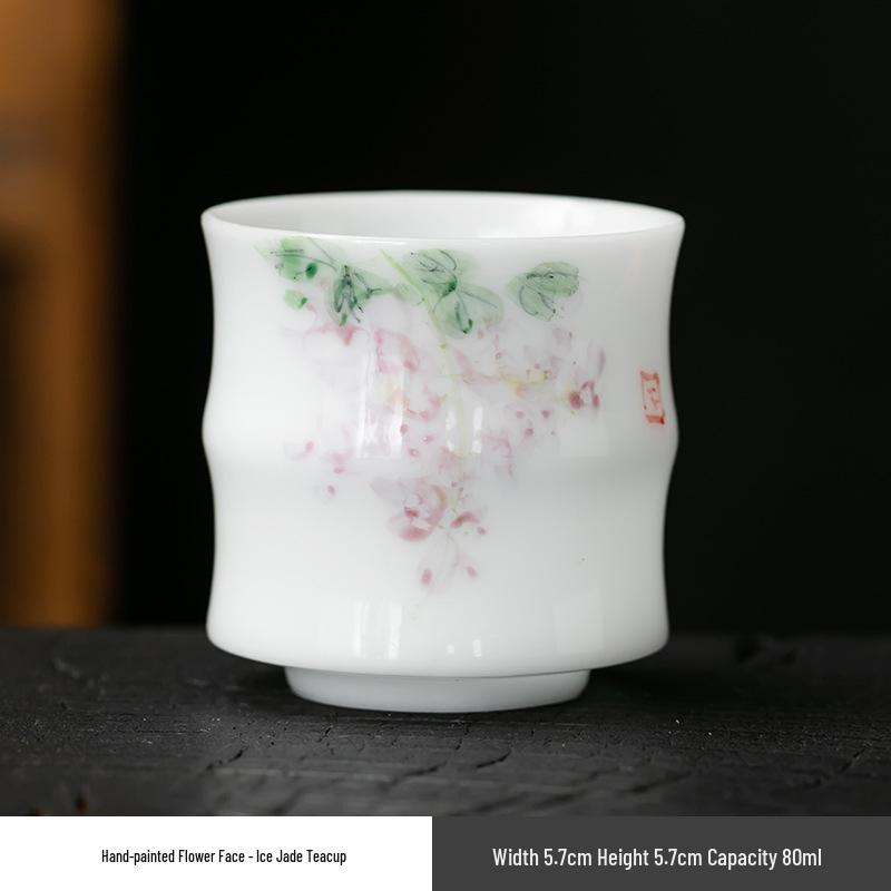 Dehua Hand-Painted Jade Porcelain Tea Tasting Cup