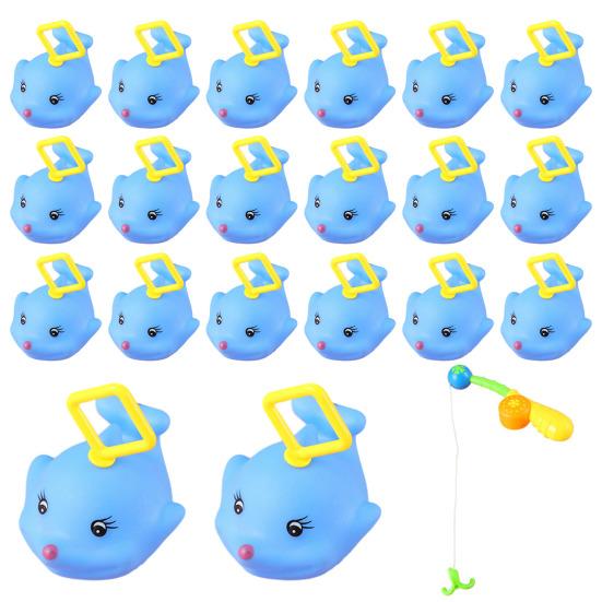 20Pcs Duck Fishing Toys Bath Time Toys for Kids Floating Fishing Games Beach Pool Games Indoor Outdoor Fun Gift for Children