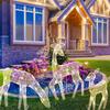 3Pcs Iron Art Elk Deer Christmas Garden Decoration With LED Light Glowing Glitter Reindeer Xmas Home Outdoor Yard Ornament