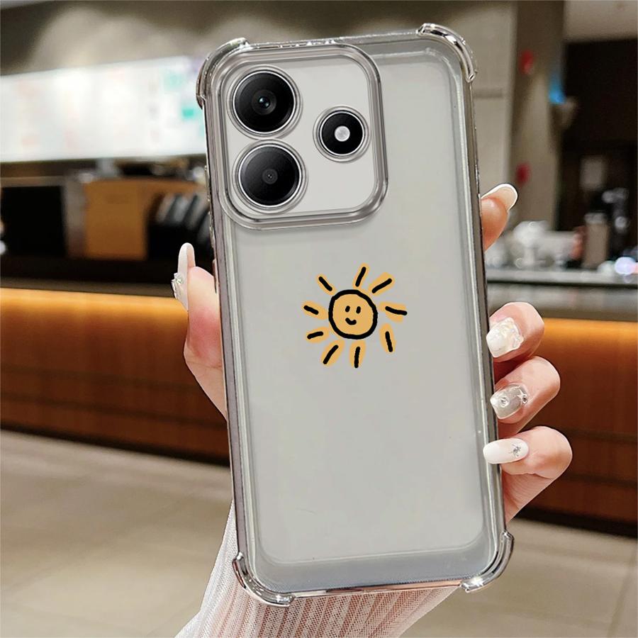 Phone Case for Redmi Note 10 Pro 10 Lite 12 Pro 10s 9S 11s 11 14 9Pro 13 Soft Cover Cartoon Sun Moon