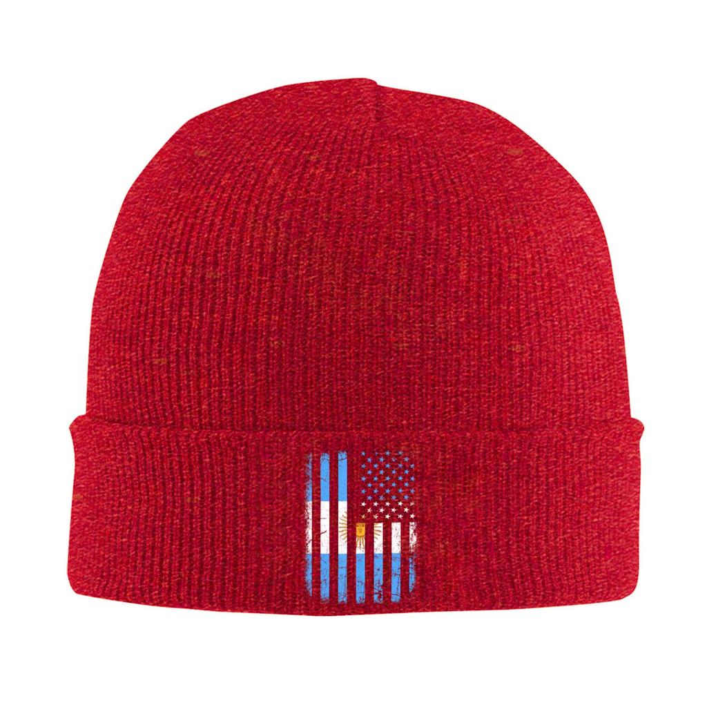Argentinian American Flag Argentina Knitted Hat Womens Unisexs Beanie Winter Hat Warm Caps