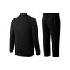 Li-Ning Color Block Straight Cardigan Sweatshirt And Straight Long Pants Set Unisex Sweatshirt Set Black AWEU005-1