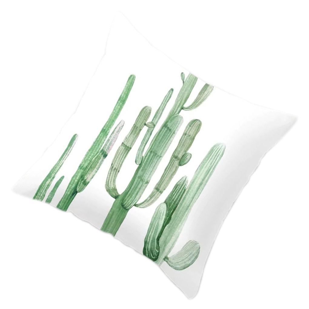 Succulent Cactus Comfortable Linen Pillowcase Sofa Home Cushion Cover