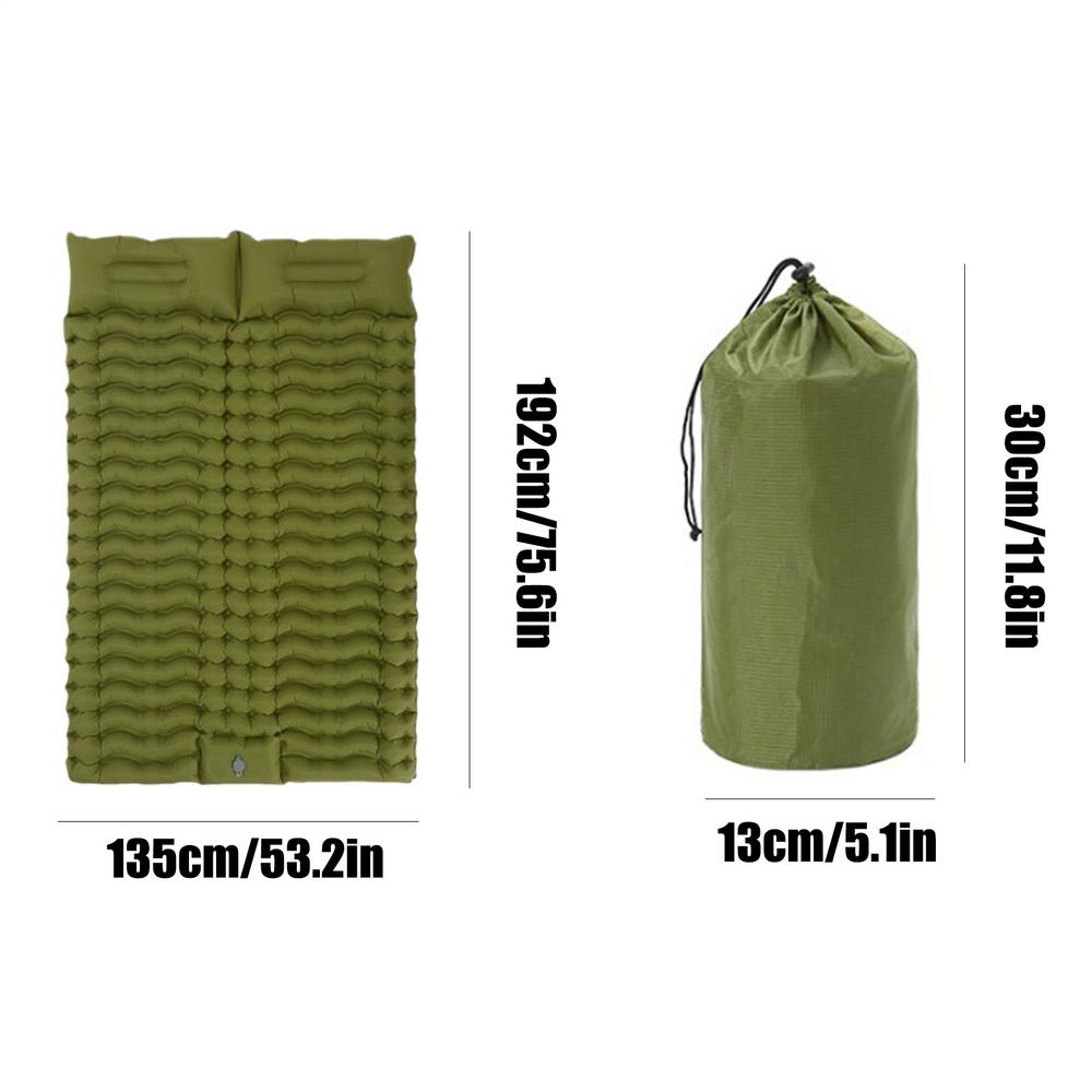Camping Mattress Self Inflating Mattress Double Sleeping Pad Inflatable Sleep Mat With Pillow Extra Thick Hiking Gear For