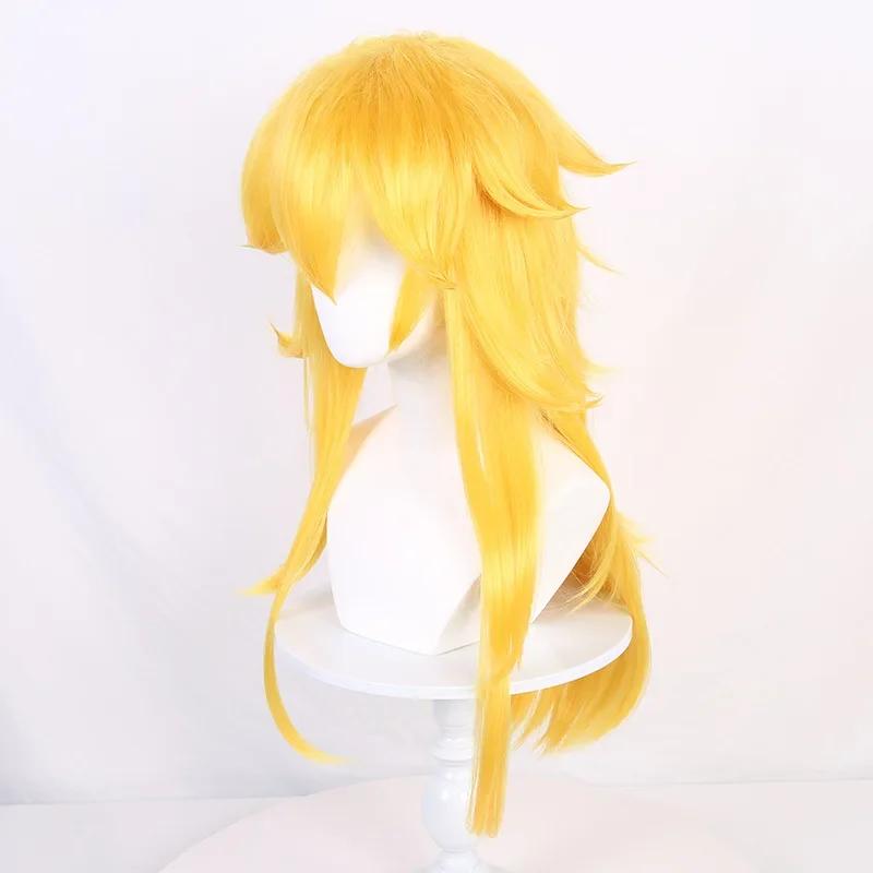 Halloween Women Princess Peach Cosplay Wig Styled Peach Girl Gold Hair Costumes