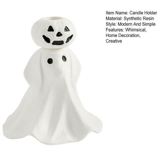 Halloween Ghost Taper Candle Holder Spooky Resin Ghost Pumpkin Tapered Candlestick Holder for Halloween Wedding Party Office Home Table Decor