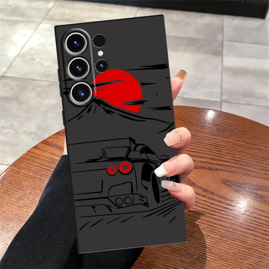 Cartoon Sunset Car Funda Phone Cover Case for Samsung Galaxy S25 S20 Ultra Note 20 8 9 10 S26 S10 S9 S21 FE S23 S24 Plus