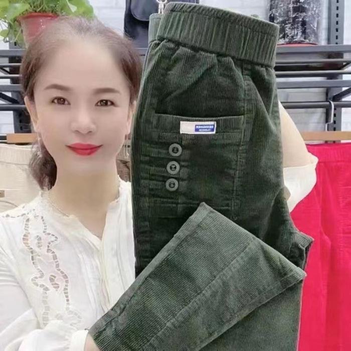 Dámské Zimní zateplené kalhoty s tlustou fleecovou podšívkou Módní zateplené plyšové kalhoty Ležérní Sportovní tepláky Kalhoty s elastickým pasem