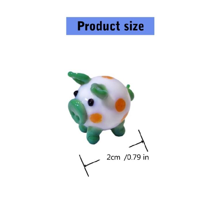 Colorful Glass Pig Figurine Handcrafted Miniature Animal Collectible Ornament for Artistic Display in Homes and Offices