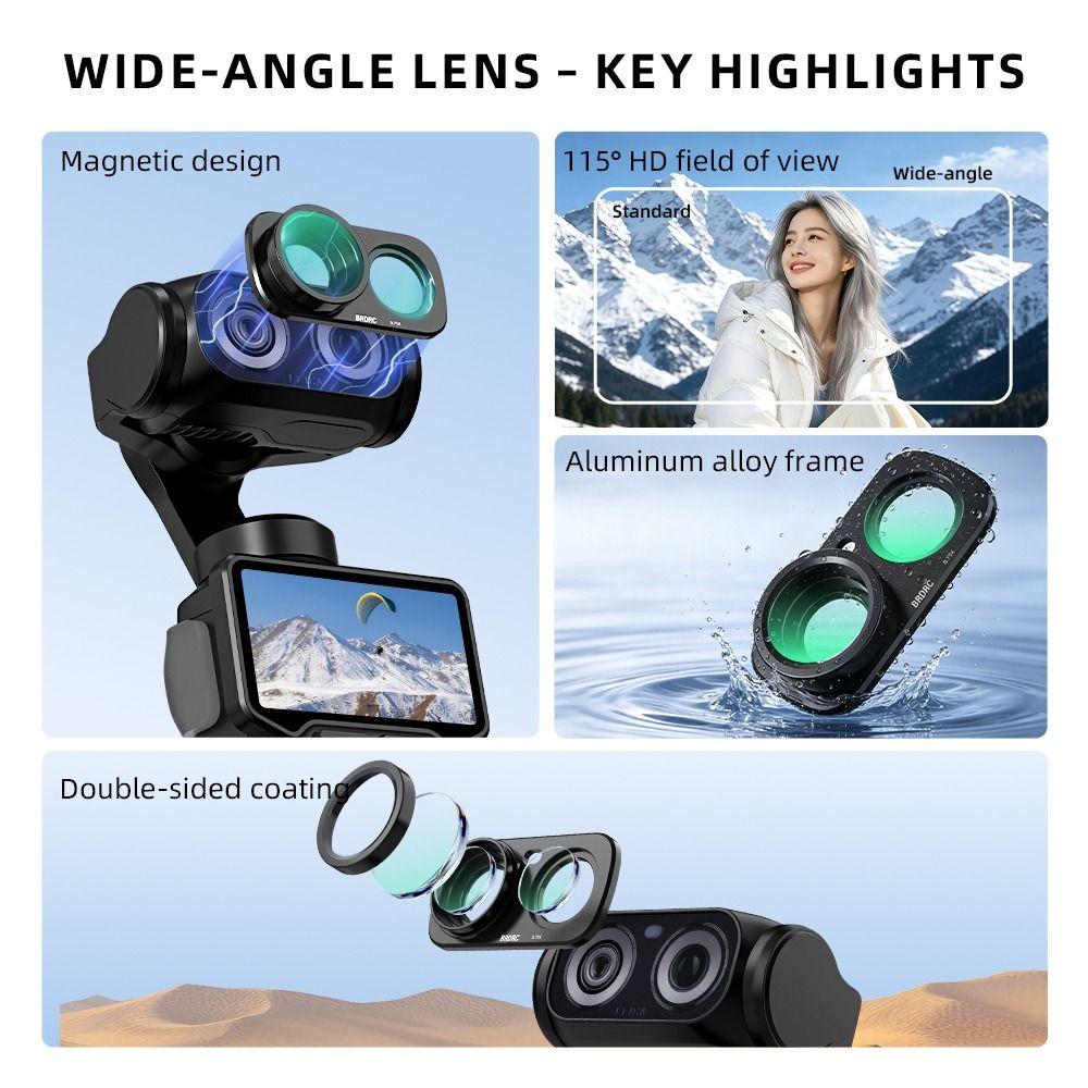 Obiettivo Grandangolare FOV a 115° per Accessori Fotocamera Gimbal Insta360 Luna Ultra