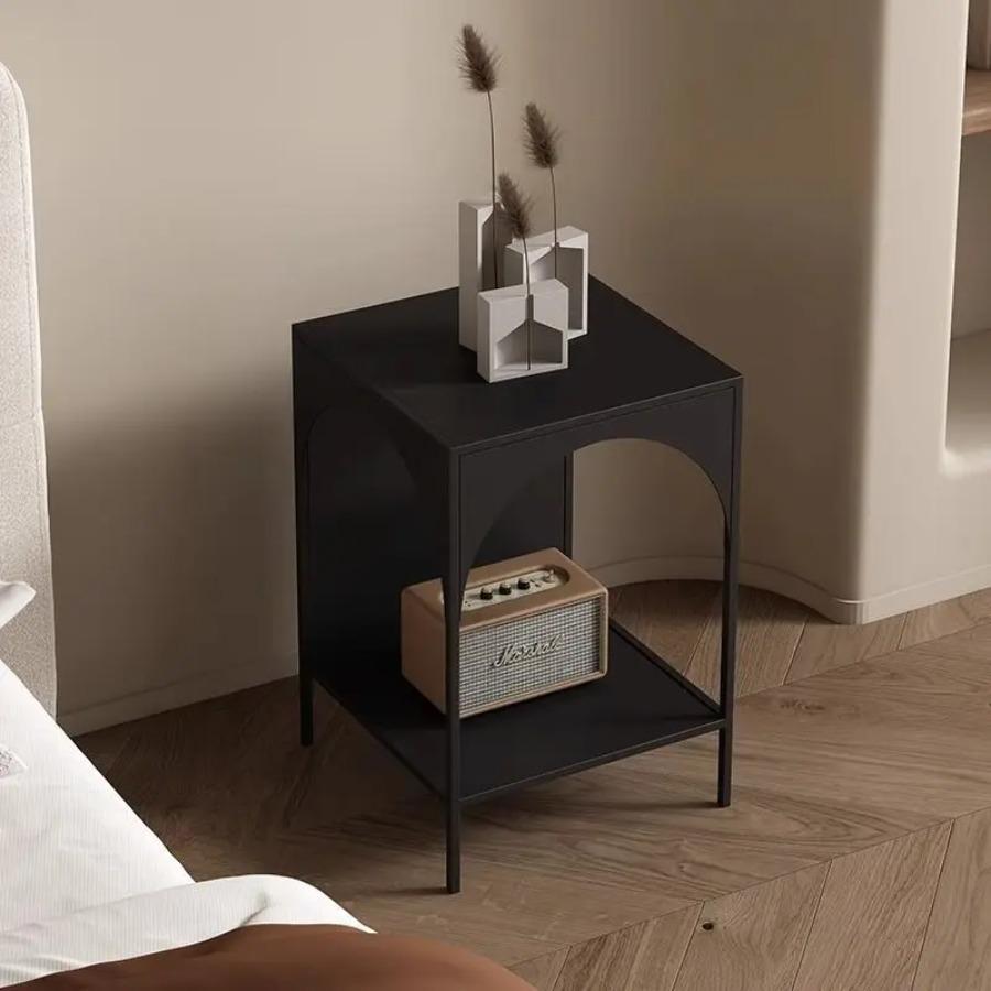 Nordic Metal Coffee Table Modern Side Tables with Storage Space Creative Landing Rack Bookshelf Bedroom Side Table Living Room