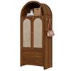 Sideboard In Wicker-weave Arch Style, Double Drawers, Vintage Sideboard for Living Room and Bedroom, Storage Cabinet