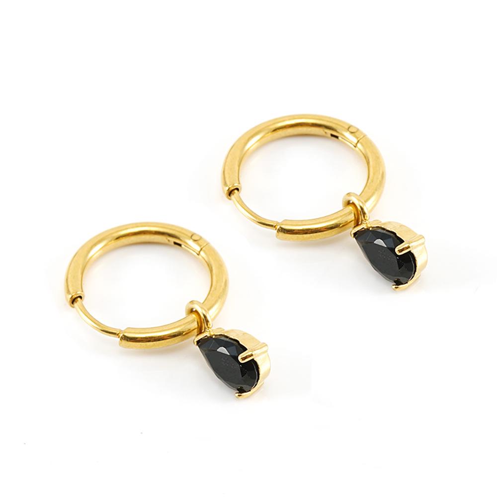 18k Gold-Plated Heart Pendant Earrings with Zircon