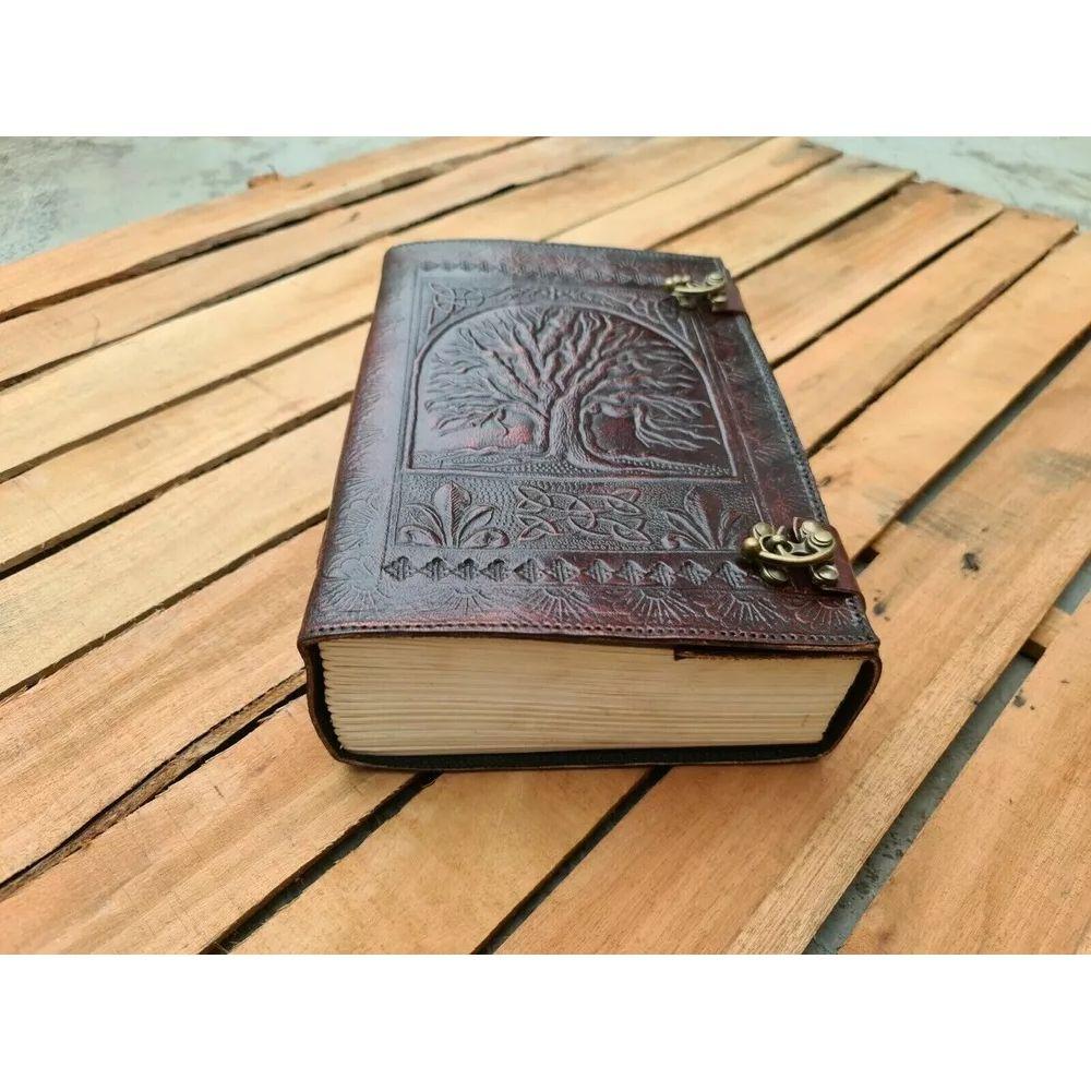 

Большой кожаный журнал «Древо жизни» на 620 страниц, блокнот-дневник Кожаный гримуар 10 x 7 in чёрный