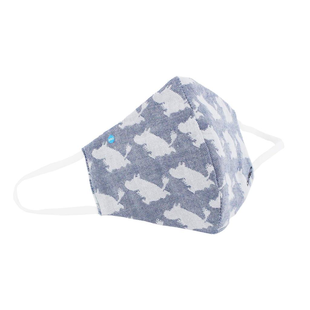 Towel Museum Moomin Silhouette Hydro Silver Titanium Antibacterial and Deodorizing 20 x cm Mask, Blue, Coating, Gauze, 47-9057121, Approx. 14.5