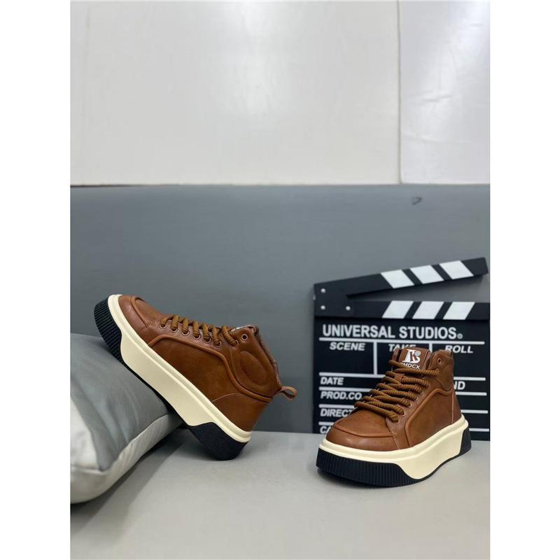 Winter new breathable leather thick-soled comfortable lace-up casual board shoes zmd