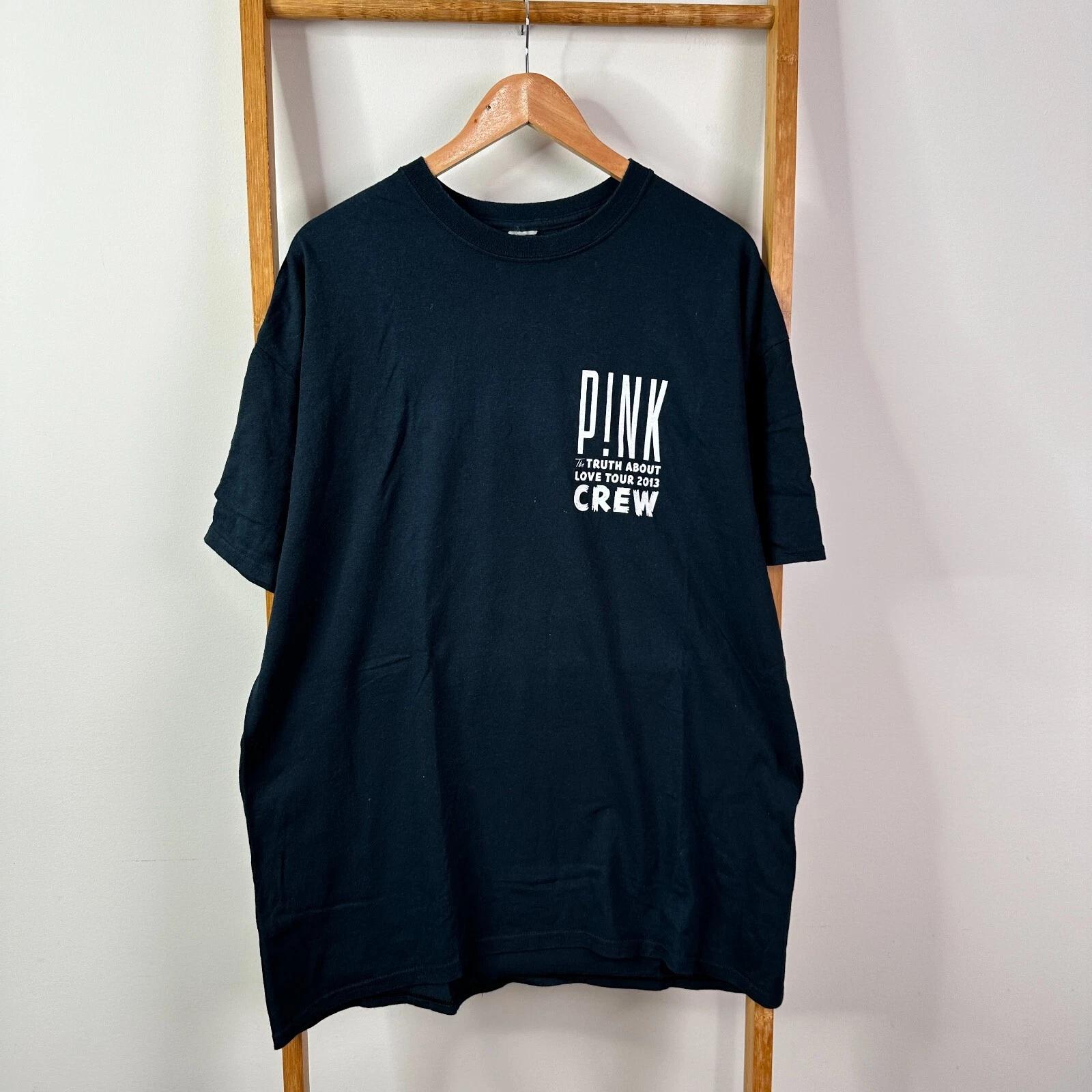 

Pink Shirt Mens Fits Extra Large Black Truth Above Love Tour 2013 Crew S