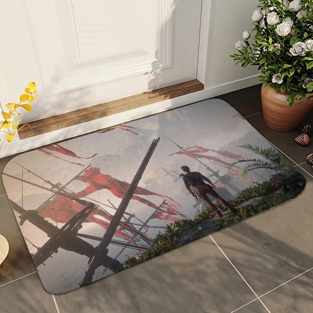 1pc Uncharted Bathroom Absorbent Mats Anti-Slip Mats Home Decor Supplies Carpets Home Kitchen Floor Mats