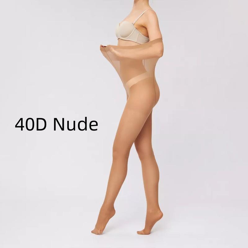 1 Pair Nylon Sheer Tights Women Pantyhose Summer Thin 10D 20D 40D Control Top Pantyhose With Reinforced Toes Streetwear Basic