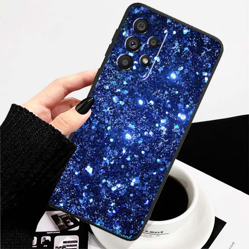 Shining creative patterns For Samsung A73 A72 A71 A55 A54 A53 A52 A51 A13 A22 A16 A15 A12 A14 A26 A07 5G Black Phone Case