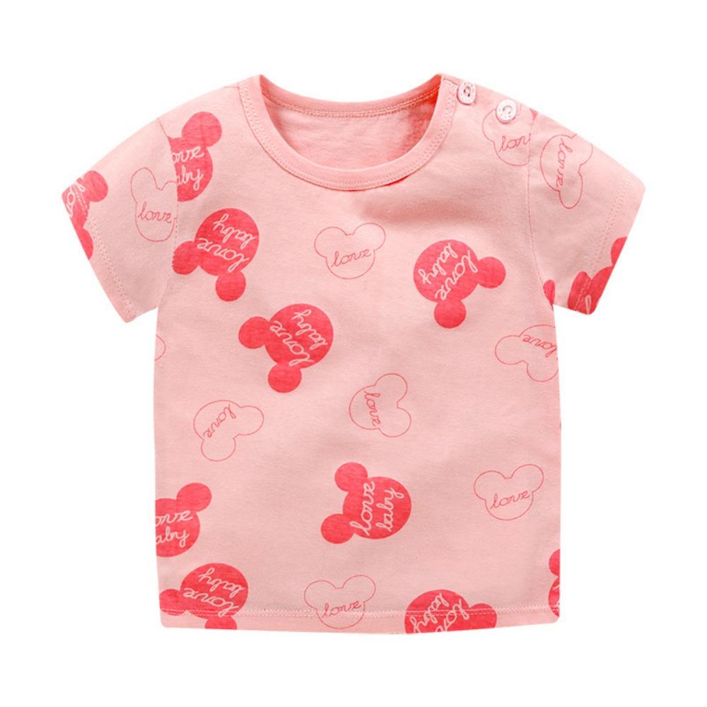 Summer boys and girls short sleeved cute printed loose T-shirt