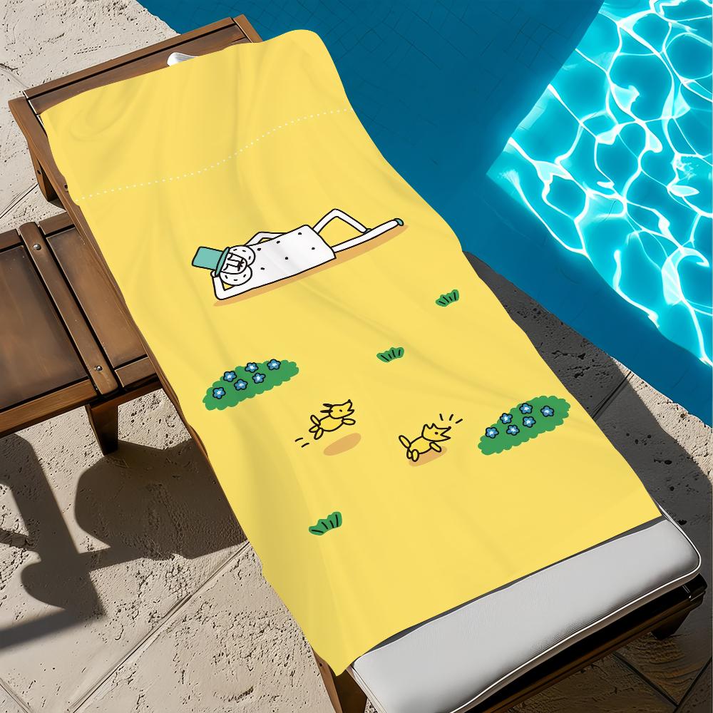 O-ojisan-n Anime niedliches Handtuch Strand Schnelltrocknend Weich Poolhandtücher Geschenk für Reise Fitnessstudio Dusche Camping Sport