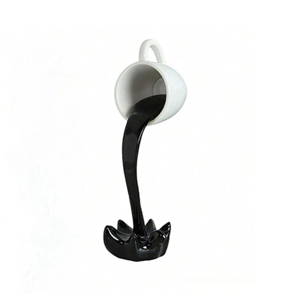 3D Floating Spilling Coffee Cup Resin Craft Suspended Cup Sculpture Coffee Cup Ornaments  Kitchen