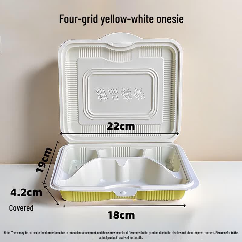 Disposable 4-Compartment Lunch Box with Lid