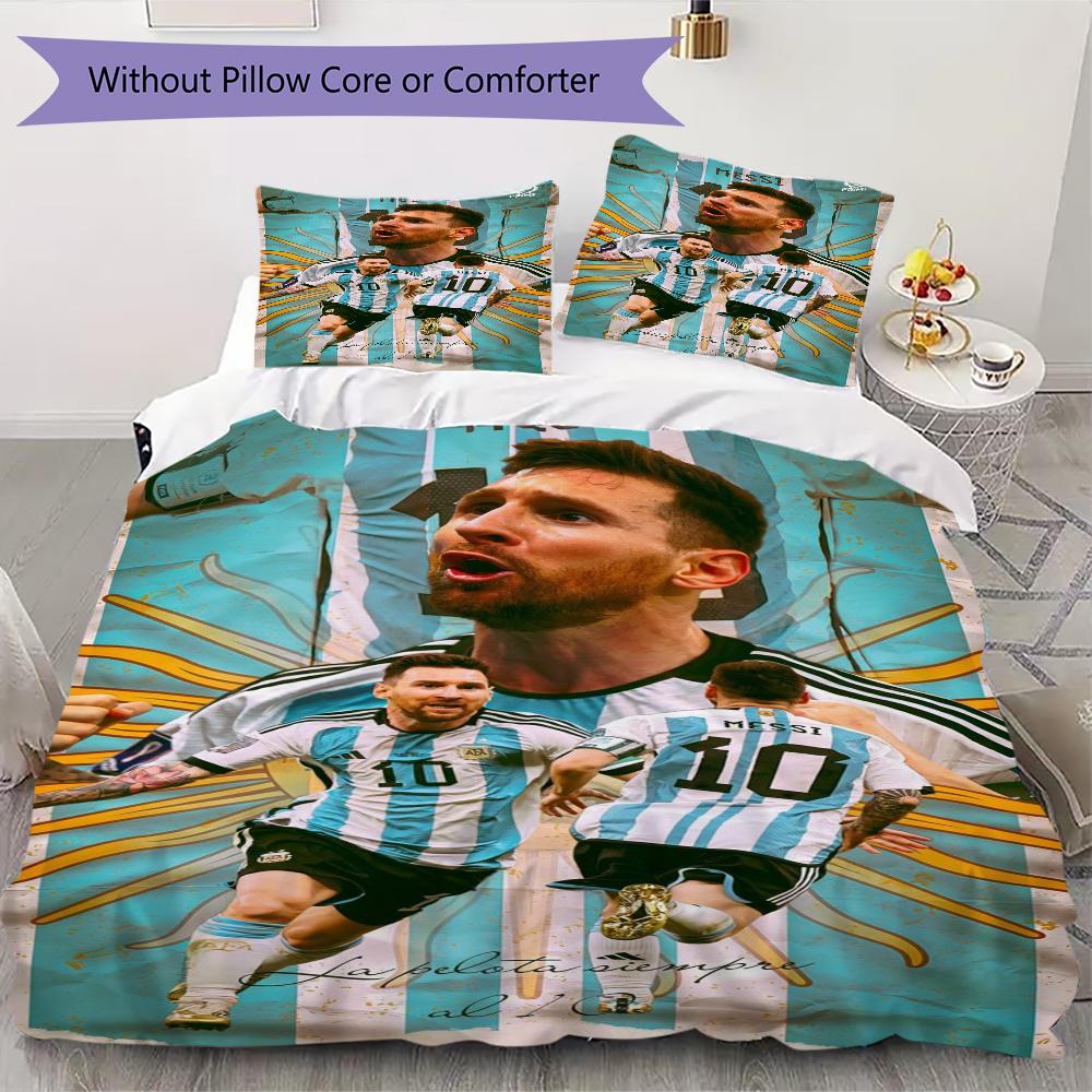 Messi World Cup Victory Bedding Without Core 1 Duvet Cover 2 Pillowcase Without Core Soft And Comfortable Duvet Cover And Pillowcase